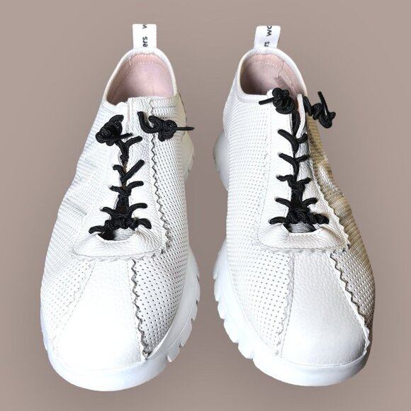 Wonders Wild Off Sneakers For Woman Platforms White Leather A-2424 Sz 9.5/40 - Picture 5 of 15